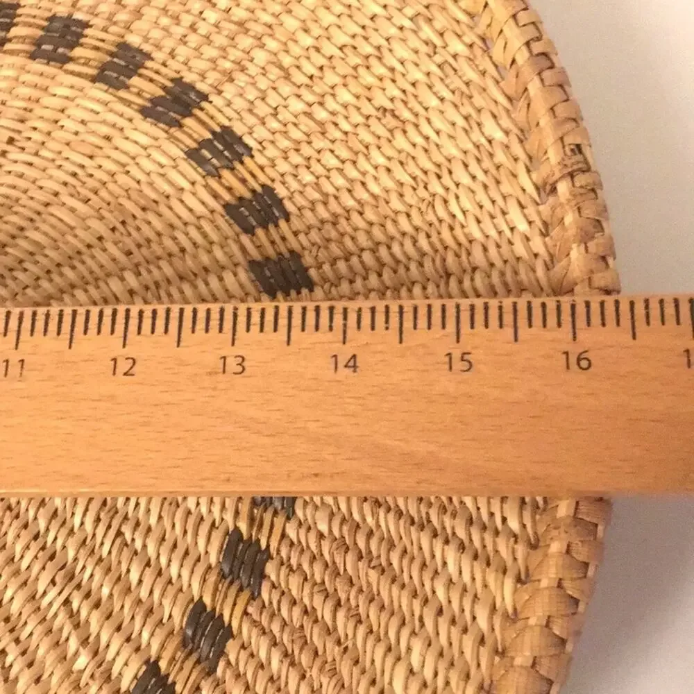 Handmade weaved basket Ghana centerpiece EUC